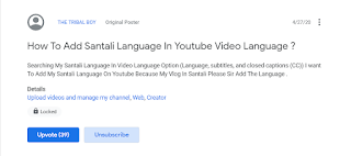 How To Add Santali Language In Youtube Video Language ?