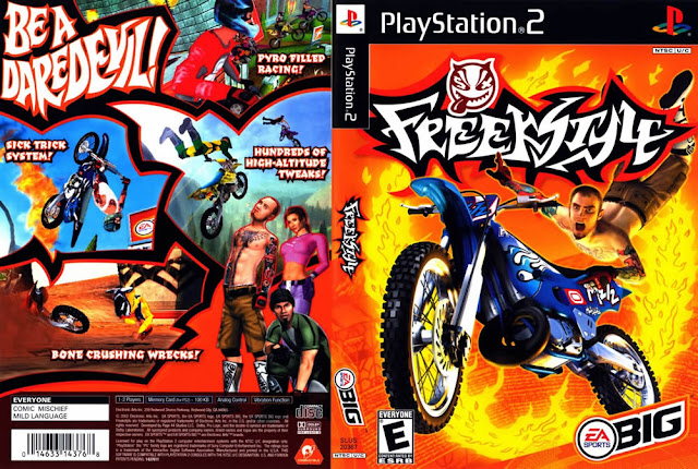 Descargar Freekstyle ps2 iso NTSC-PAL: Es un videojuego de carreras de motocross 2002 para la PlayStation 2, Game Boy Advance y Nintendo Gamecube. Hay cuatro niveles de juego, el circuito, una carrera rápida, estilo libre, y el funcionamiento libre.