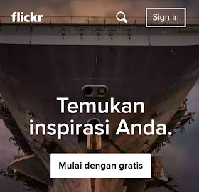 Tampilan halaman dengan flickr versi mobile