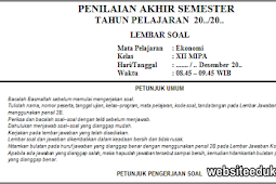 Soal PAS Ekonomi Peminatan Kelas 12 Tahun 2019/2020