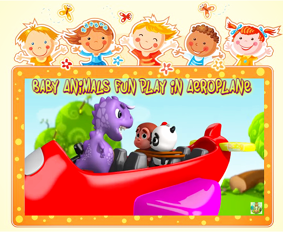 Baby Animals Fun Play in Aeroplane and Learn Shapes for Kids + More Cartoon Animals Videos for Kids