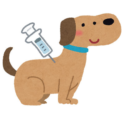 無料イラスト かわいいフリー素材集 犬の予防注射のイラスト