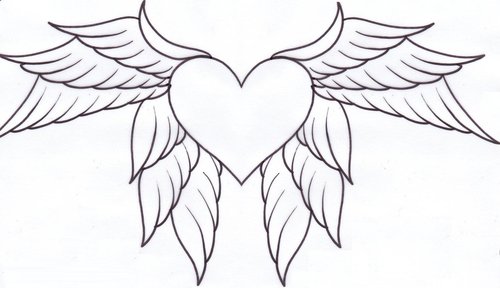 Hearts With Wings Coloring Sheets 4