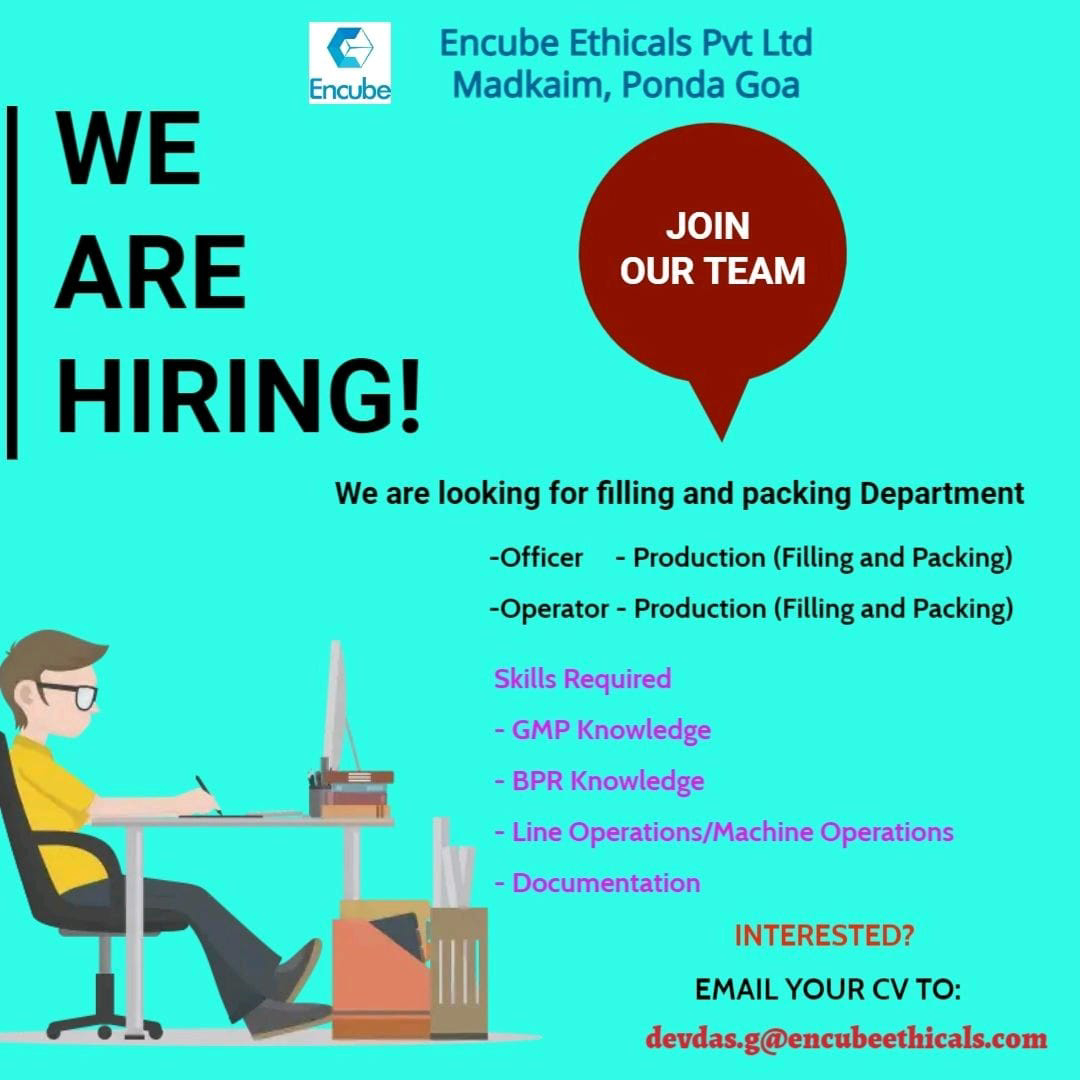 Job Availables, Encube Ethicals Pvt Ltd Job Vacancy for Production/ Packing