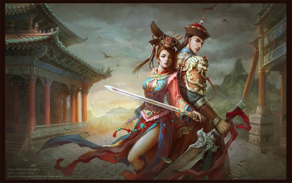 Guangjian Huang hgjart deviantart ilustrações fantasia chinesa artes marciais medievais