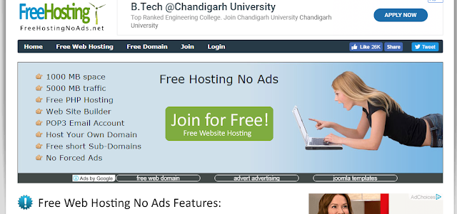 best 10 free web hosting sites Freehostingnoads packages