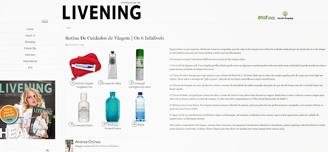 Revista Livening. Rotina de cuidados de viagem