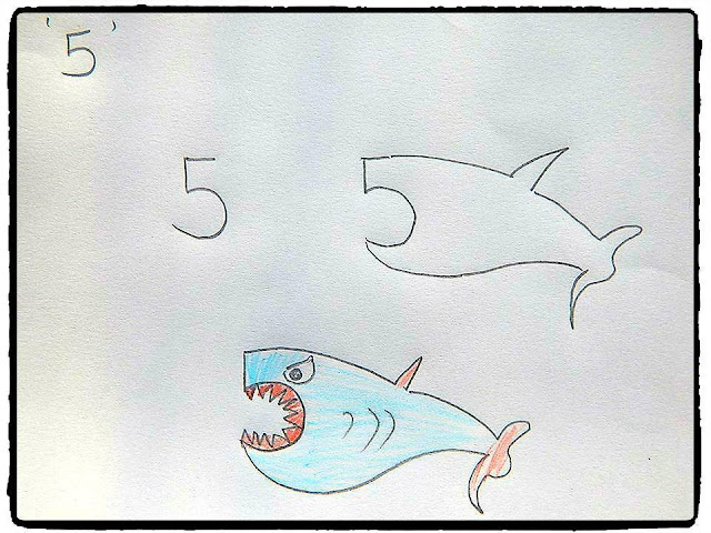 Learn to draw from alphabet : shark 2