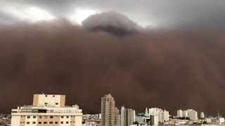 Nuvens de areia produzem imagens impressionantes em municípios paulistas; Inmet explica fenômeno