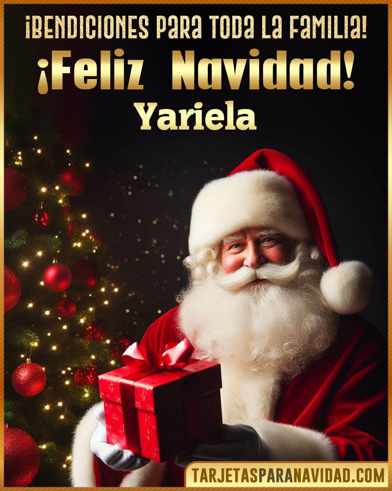 Tarjetas de Papá Noel para Yariela