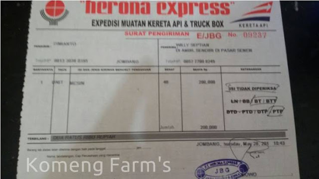 Pengiriman via herona express tujuan pasar senen