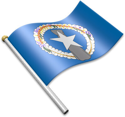 The Northern Marianan flag on a flagpole clipart image