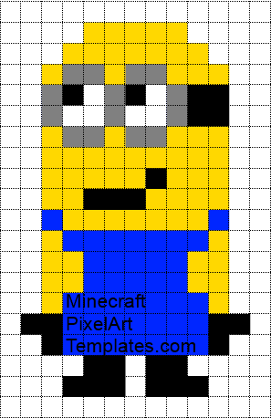 Minecraft Pixel Art Templates Despicable Me Minion 2