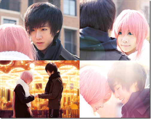 vocaloid 2 cosplay - megurine luka and hiyama kiyoteru