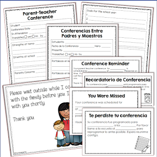 parent tacher conference forms in English/Spanish