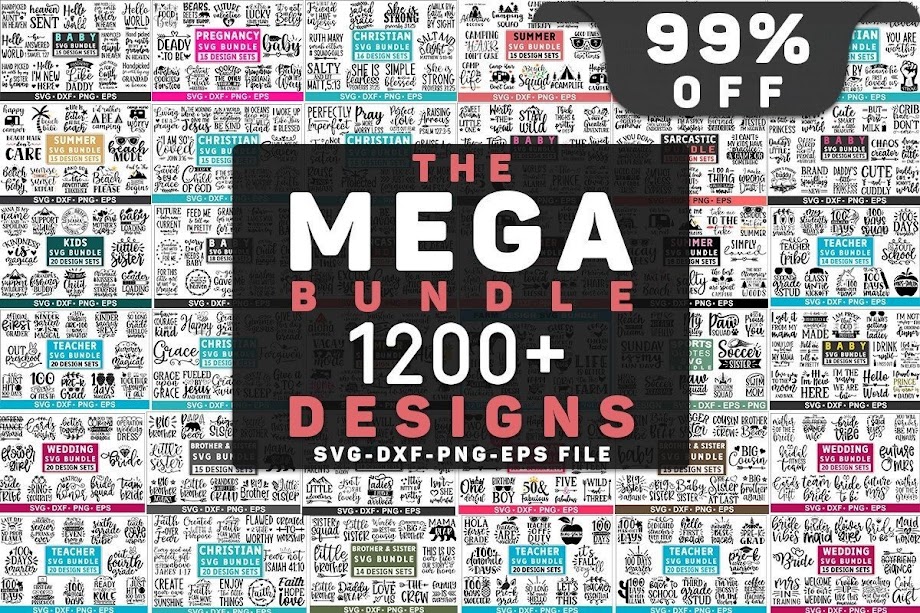 Design Free Mega SVG Bundle 1200 Designs Commercial license is always included