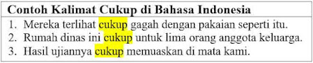 25 Contoh Kalimat Cukup di Bahasa Indonesia dan Pengertiannya