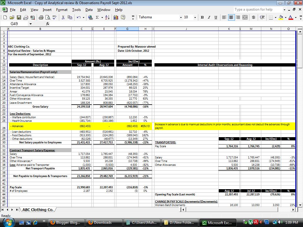 Download free Internal Audit Working Papers: Analytical ...