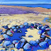 Humarock Beach 12"x12" acrylic and oil on canvas