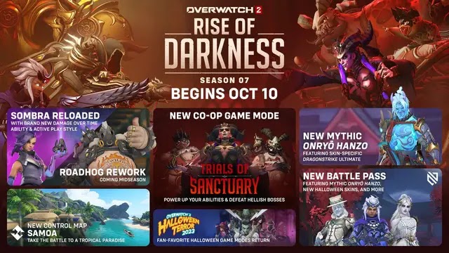 overwatch 2 season 7 roadmap, overwatch 2 season 7, overwatch 2 season 7 battle pass, overwatch 2 season 7 skins, ow2 season 7 patch notes, ow2 season 7 game modes, ow2 season 7 events