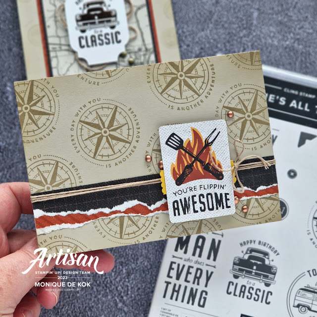 mannenkaart, masculine, he's all that, hop abroad, stampin up, stampin met monique