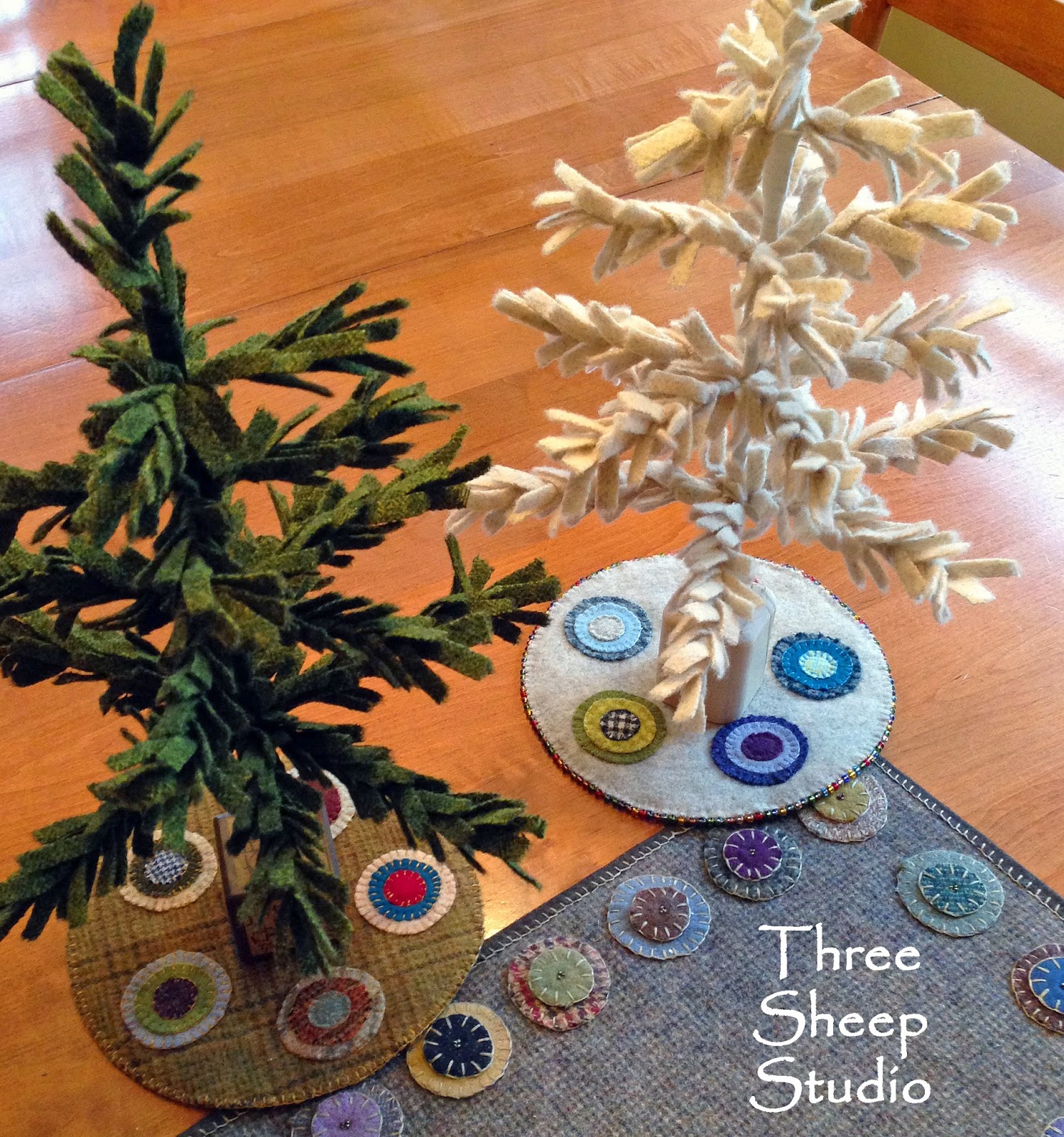 Wool Feather Trees - ThreeSheepStudio.com