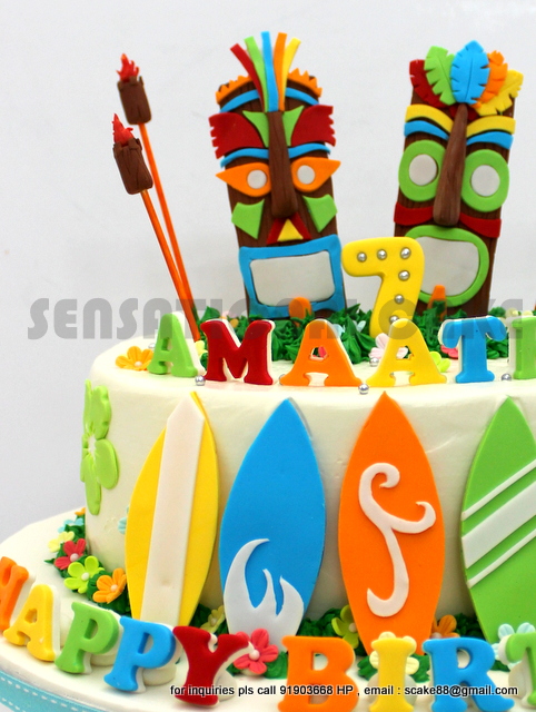 MASK CAKE SINGAPORE # 3D TIKI STATUES CAKE SINGAPORE # COLORFUL FUN ...