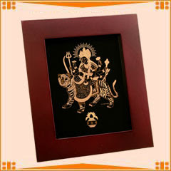 Durga Mata gold plated frame