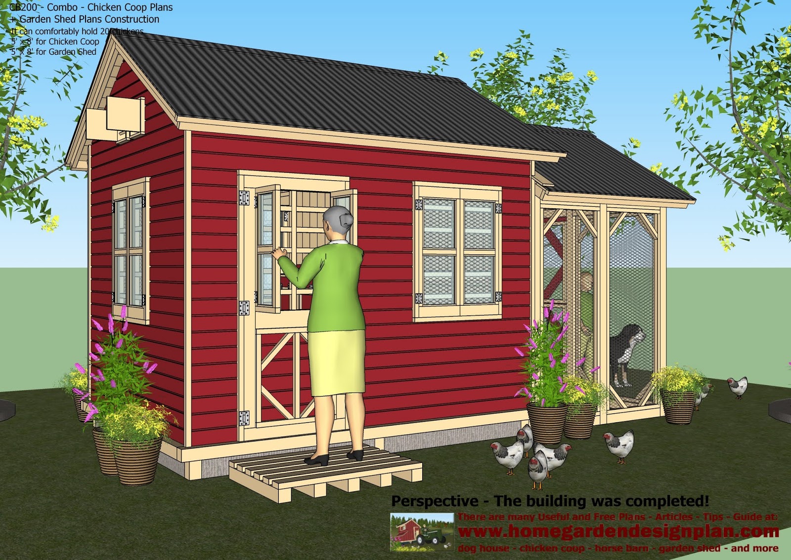 home garden plans: CB200 - Combo Plans - Chicken Coop Plans ...