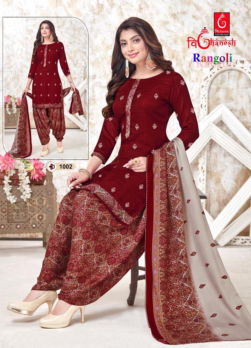 Rangoli Vol 1 Vighanesh Cotton Suit Patiyala Style Suits Manufacturer Wholesaler