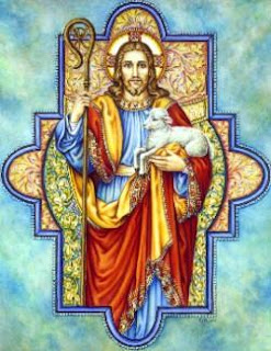 Our Savior Jesus Christ with sheep Drawing art