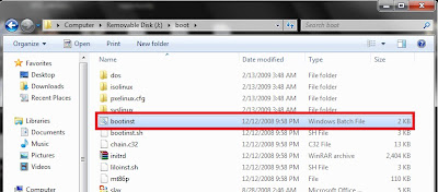bootinst.bat file in pendrive directory