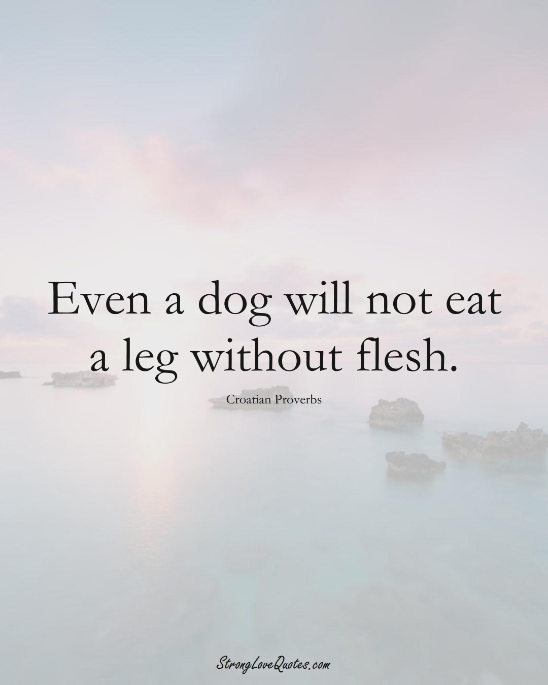Even a dog will not eat a leg without flesh. (Croatian Sayings);  #EuropeanSayings