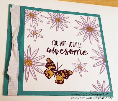 Butterfly and flower card made with Stampin'UP!'s Grateful Bunch Stamp Set and Gold Wink of Stella 