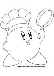 Kirby Coloring Pages on Chef Kirby Coloring Page