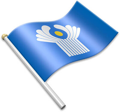 The CIS flag on a flagpole clipart image