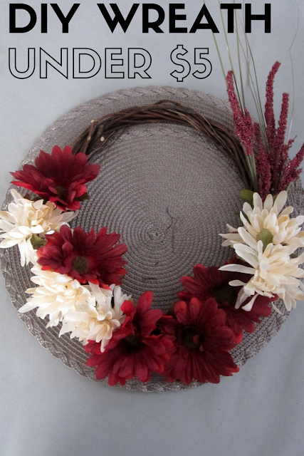 Final result of making my own floral wreath for under $5