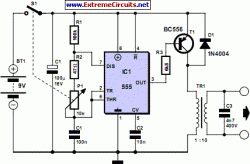Running Light circuit uses a CMOS 555 timer