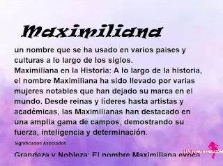 ▷ Significado del nombre Maximiliana