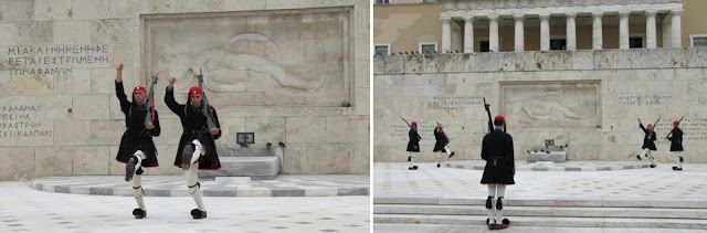 Cambio de guardia en el Parlamento de Atenas