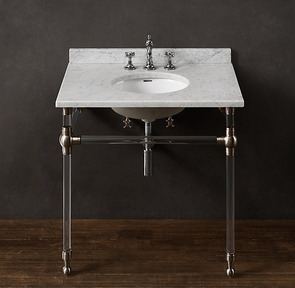 Chrome, marble, bath, vanity