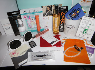 Swag Bag from Spark Sessions Revelon, Almay, smart set, haircare, skincare