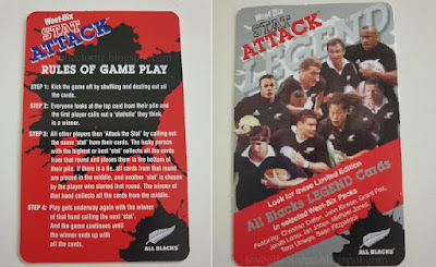 Weetbix Cards 2007 Stat Attack All Blacks Rugby Cards included grey title card adn red rules of the game card