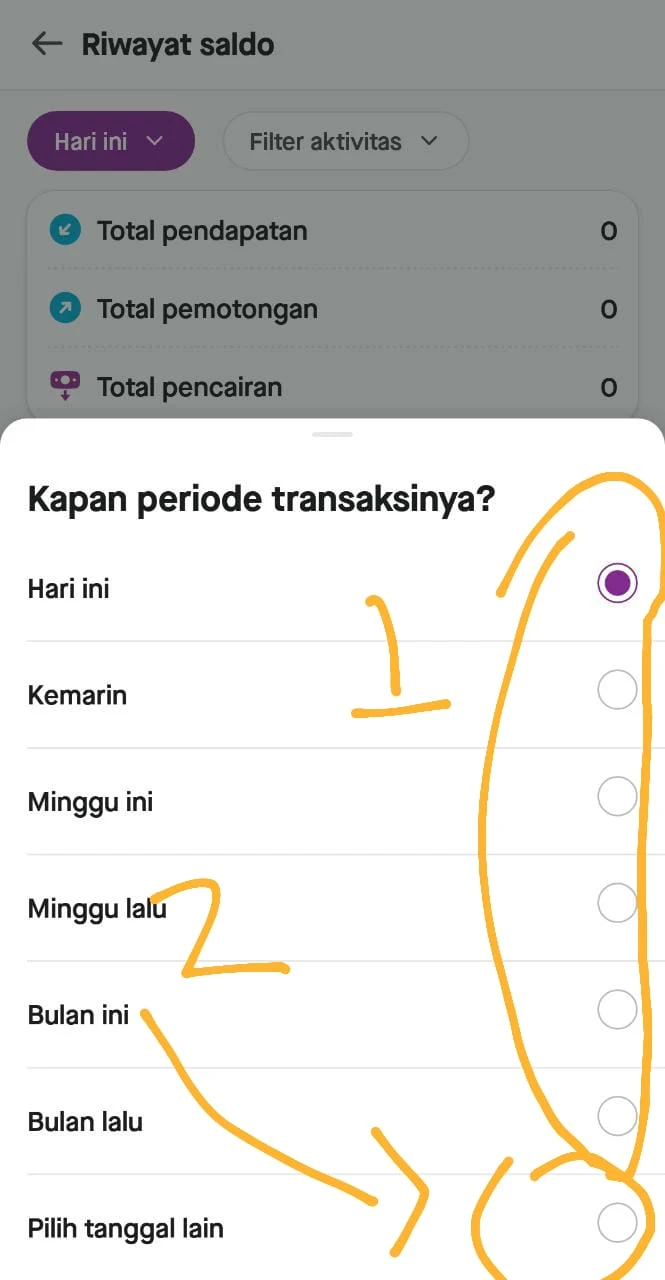 Pilih opsi setelan waktu atau atur manual