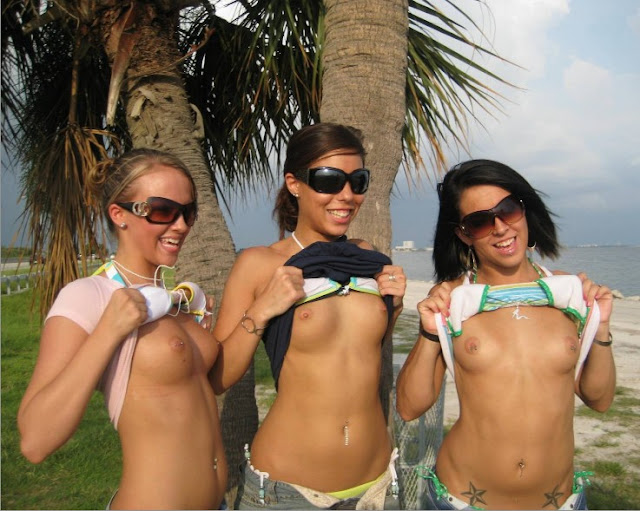 college girl friends,topless,beach