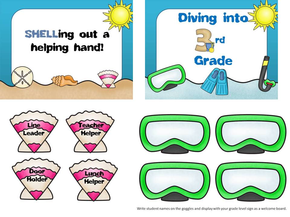 Download Diary of a Not So Wimpy Teacher: Beach Theme Classroom!