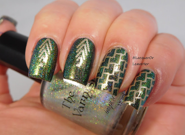 UberChic Beauty 21-02 over The Lady Varnishes Dragon (over Sally Hansen Blacky O undies)