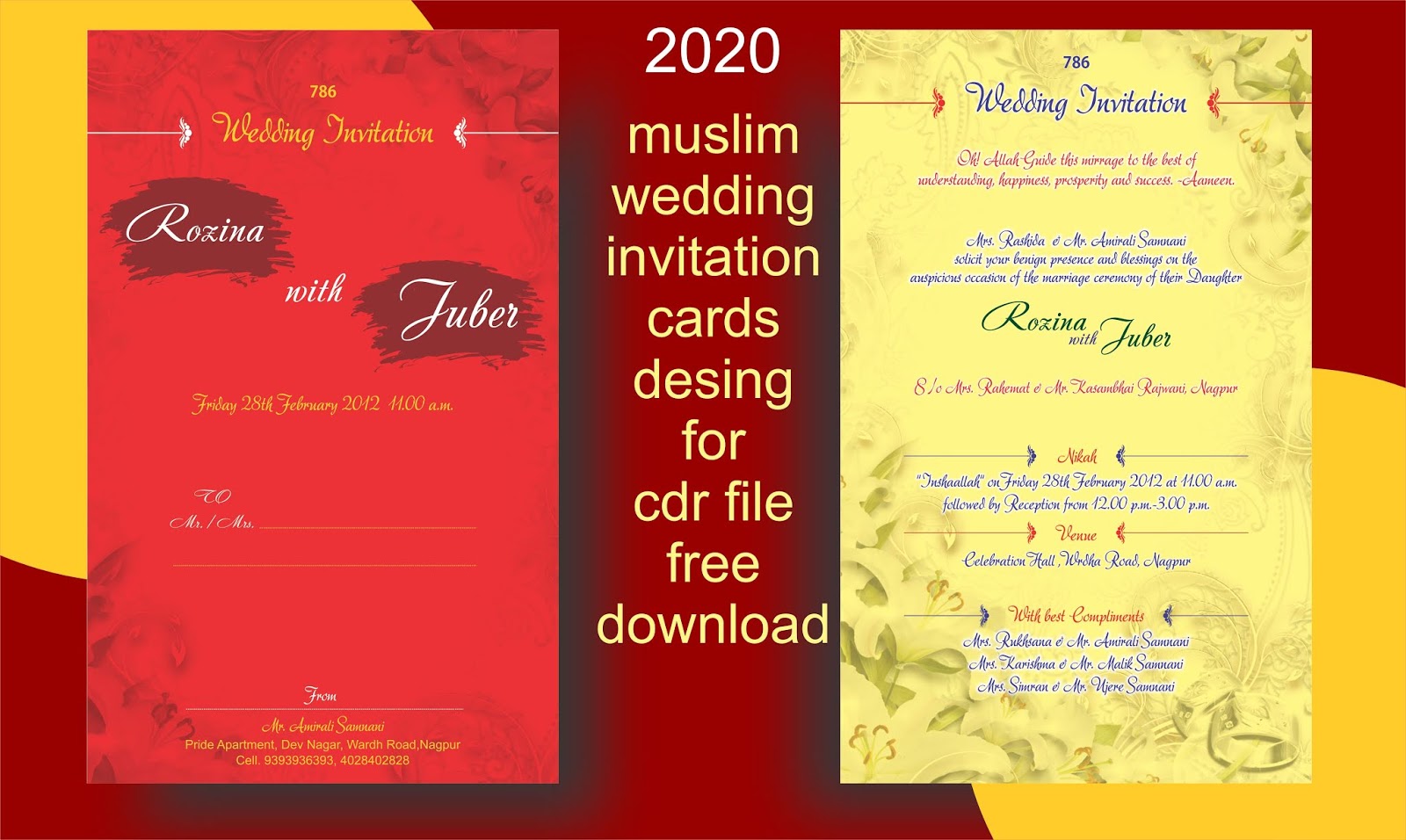 Muslim Wedding Invitation Cards Matter Ar Graphics Free Cdr Psd Websites For Graphic Design