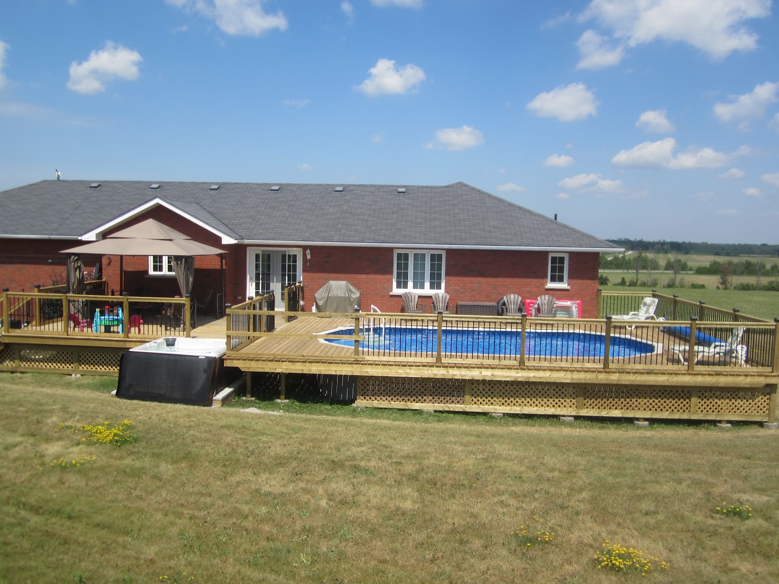 how to build an above ground pool deck