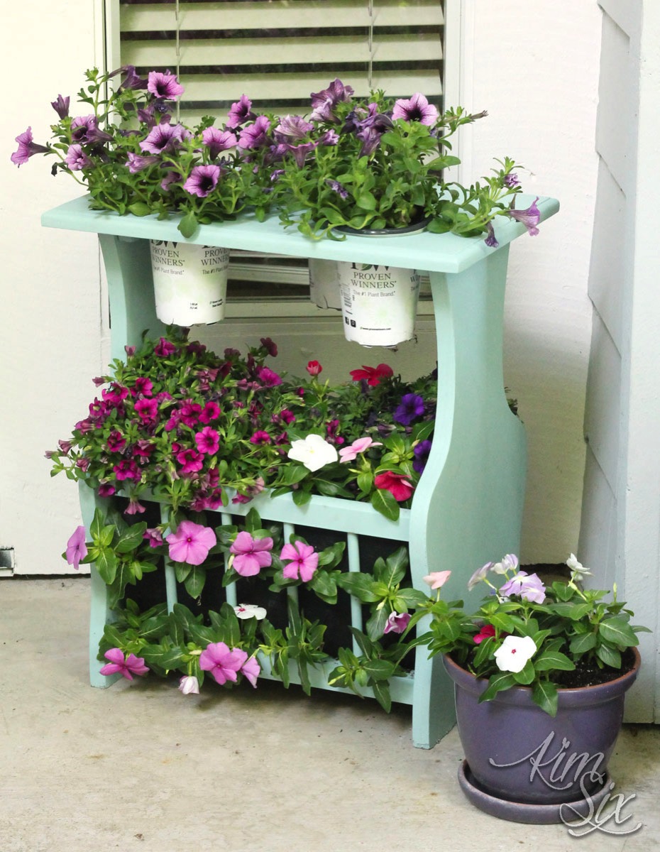 Plant stand from thrift store magazine table